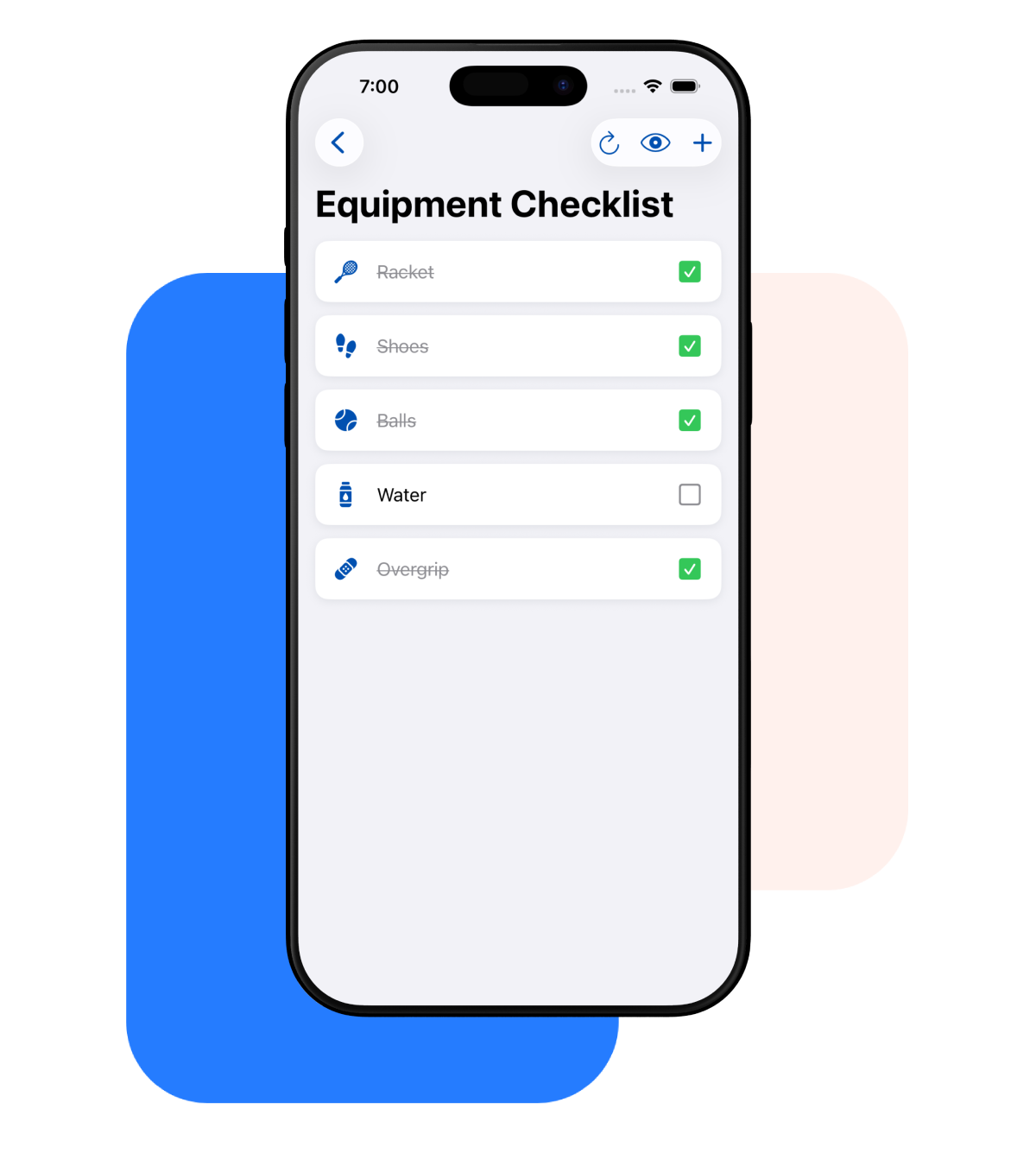 Keep track of your gear with Equipment Checklist MyPadelApp