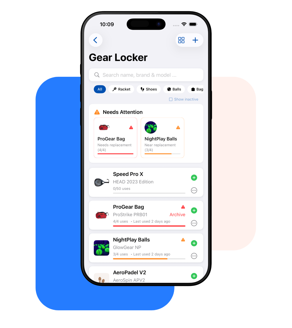 Organize and manage your padel equipment with Padel Gear Locker MyPadelApp
