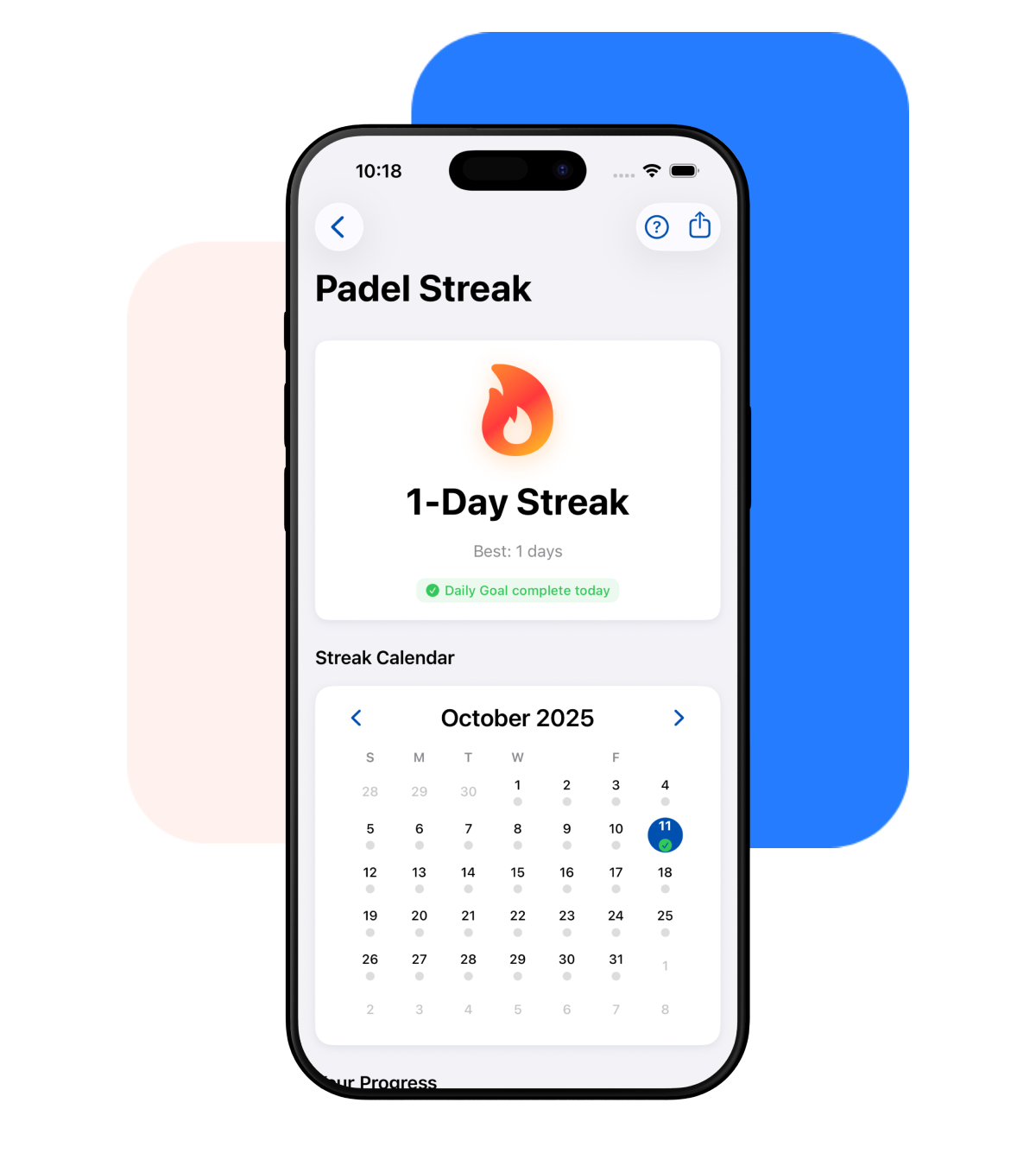 Track your winning streaks and game progress with Padel Streak MyPadelApp